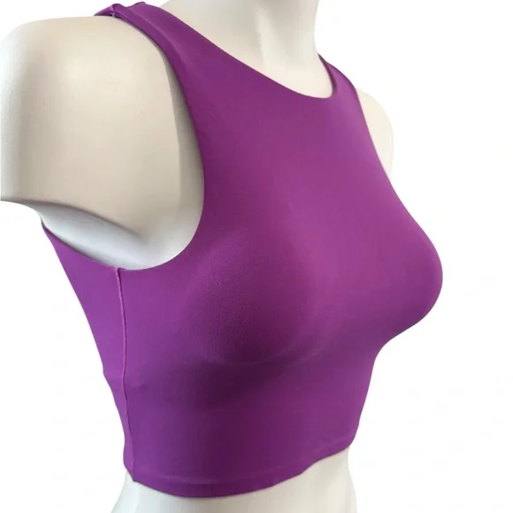 Aerie Cropped Sports Tank Top/Built in Bra-Violet, size S - Picture 4 of 6